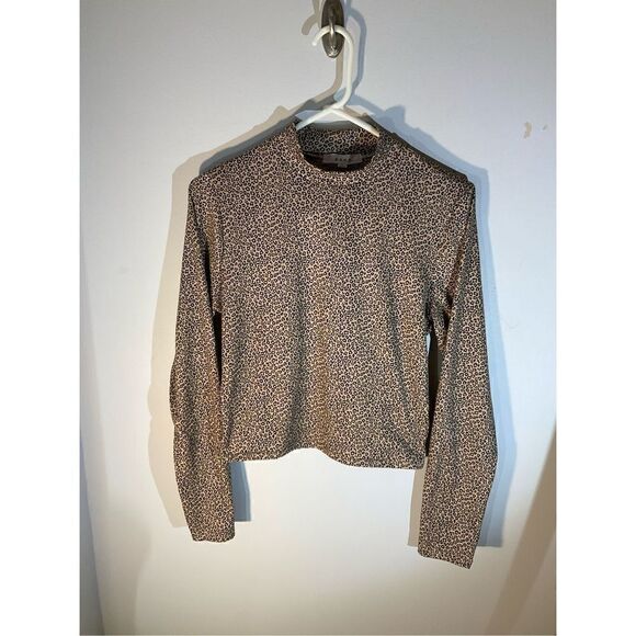 Gaze Cropped Mock Turtleneck, Leopard Print, S - Picture 4 of 9